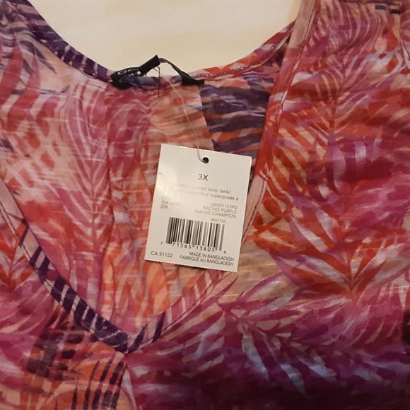 NWT George Plus Women's Burnout Layered Tank 3x - Picture 3 of 4